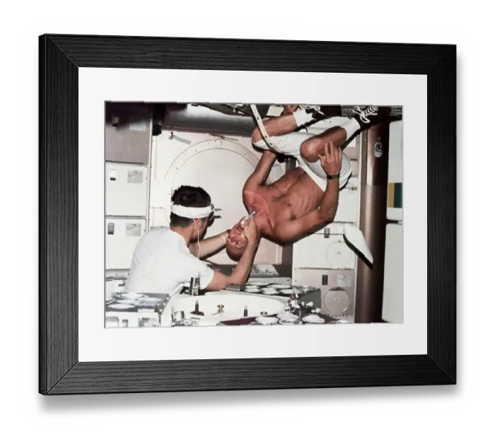 Framed Print : Astronaut Gets Upside-Down Oral Exam Framed Print : Astronaut Gets Upside-Down Oral Exam
