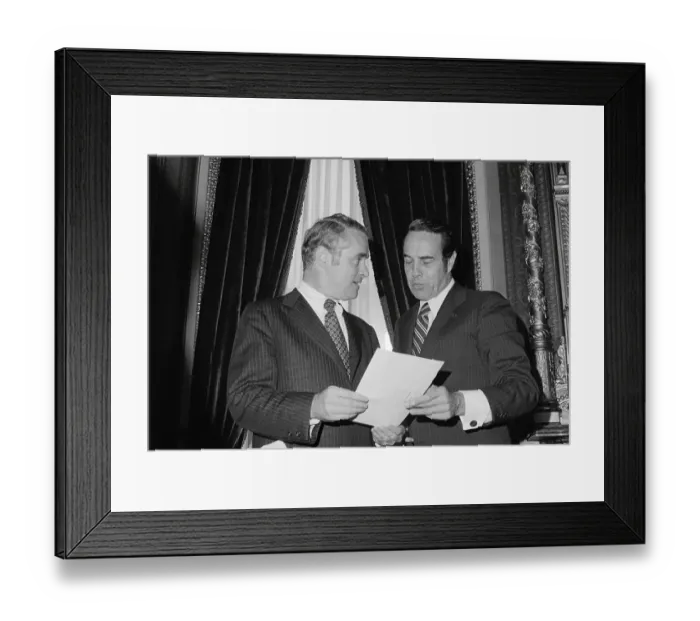 Framed Print : Bob Dole and Thomas Eagleton Conversing