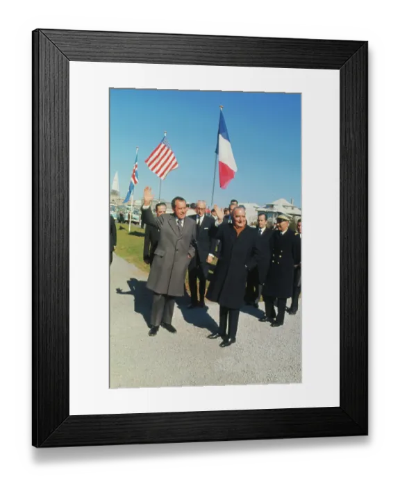 Framed Print : Georges Pompidou and Richard Nixon