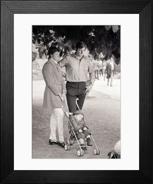 Framed Print : Margaret Court with Husband and Child Framed Print : Margaret Court with Husband and Child