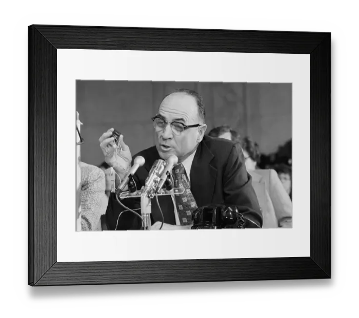 Framed Print : Watergate Burglar Demonstrating Bugging Device Framed Print : Watergate Burglar Demonstrating Bugging Device