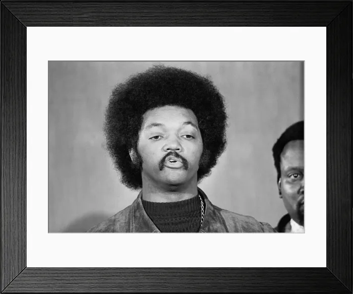 Framed Print : Jesse Jackson Speaking to Audience