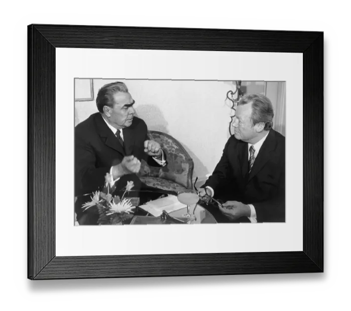 Framed Print : Leonid Brezhnev And Willy Brandt