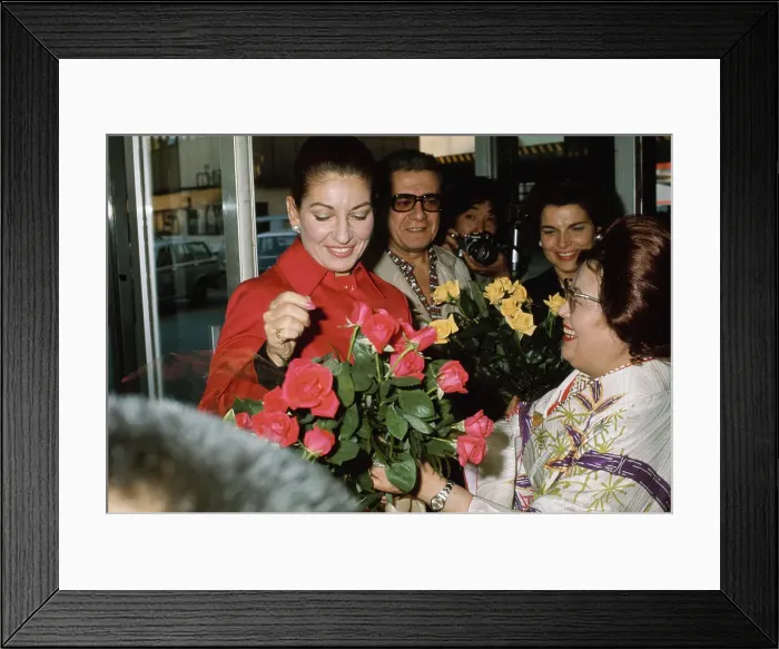 Framed Print : Maria Callas Holds Bouquet Framed Print : Maria Callas Holds Bouquet