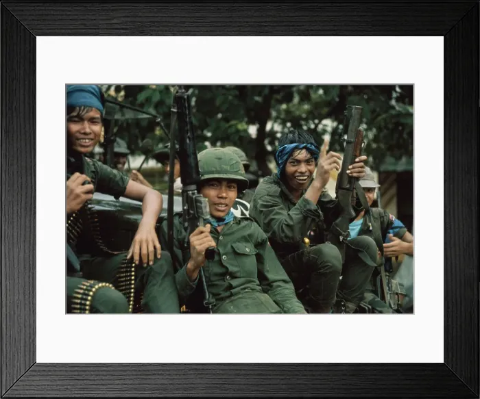 Framed Print : Cambodian Troops Demonstrate for Pay Framed Print : Cambodian Troops Demonstrate for Pay