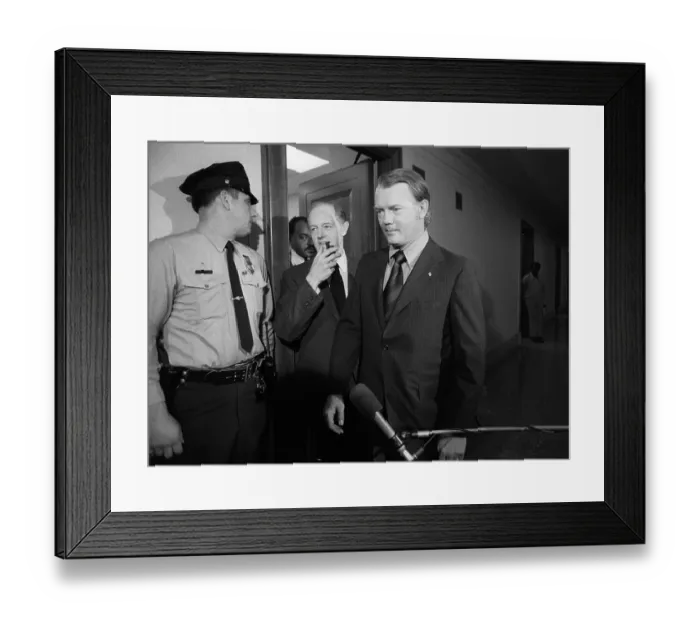 Framed Print : E. Howard Hunt Leaves Senate Office Building Framed Print : E. Howard Hunt Leaves Senate Office Building