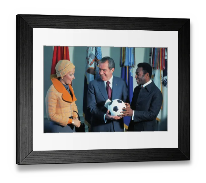 Framed Print : Soccer Star Pele and Nixon Framed Print : Soccer Star Pele and Nixon