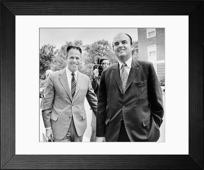Framed Print : Haldeman and Erlichman Arrive at a Senate Building Framed Print : Haldeman and Erlichman Arrive at a Senate Building