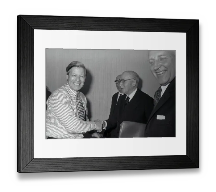 Framed Print : Helmut Schmidt GreetingJean Monnet