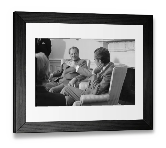 Framed Print : Willy Brandt and Richard Nixon Conferring Framed Print : Willy Brandt and Richard Nixon Conferring
