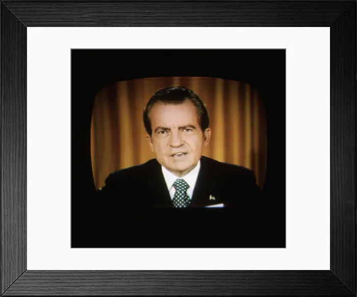 Framed Print : Close Up of Richard Nixon's TV Address Framed Print : Close Up of Richard Nixon's TV Address