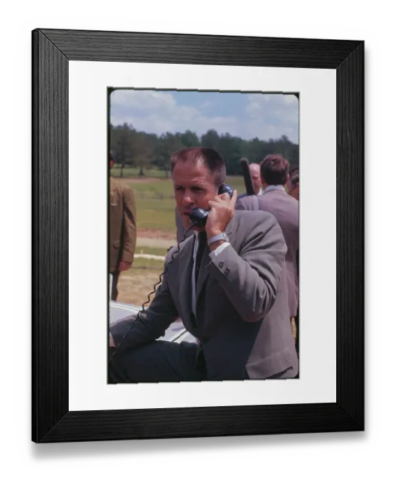 Framed Print : H.R. Bob Haldman talking on Phone Framed Print : H.R. Bob Haldman talking on Phone