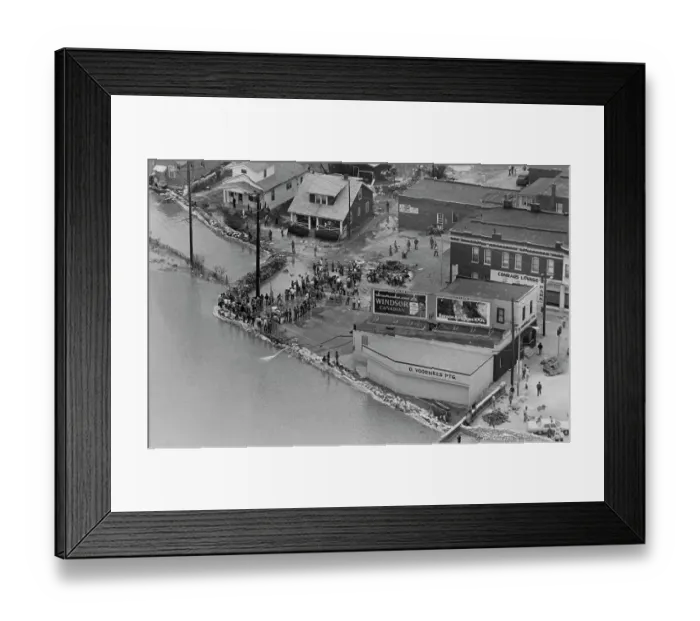 Framed Print : Sandbags Hold Back the River Des Peres Framed Print : Sandbags Hold Back the River Des Peres