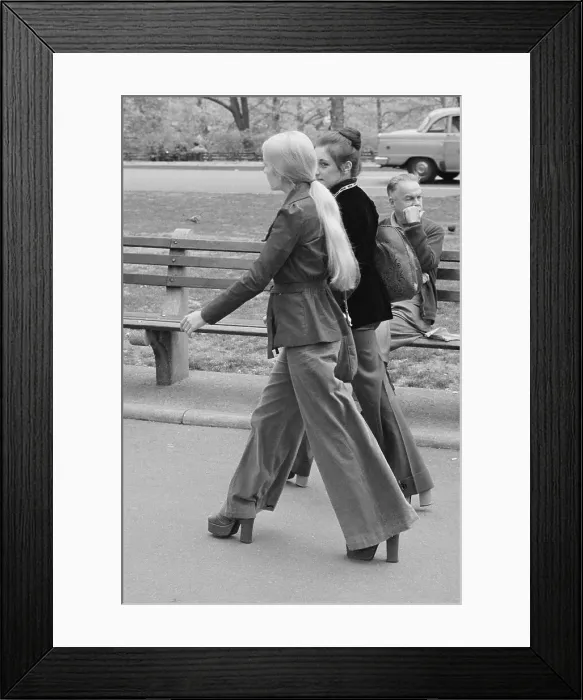 Framed Print : Women Walking in Platform Shoes Framed Print : Women Walking in Platform Shoes
