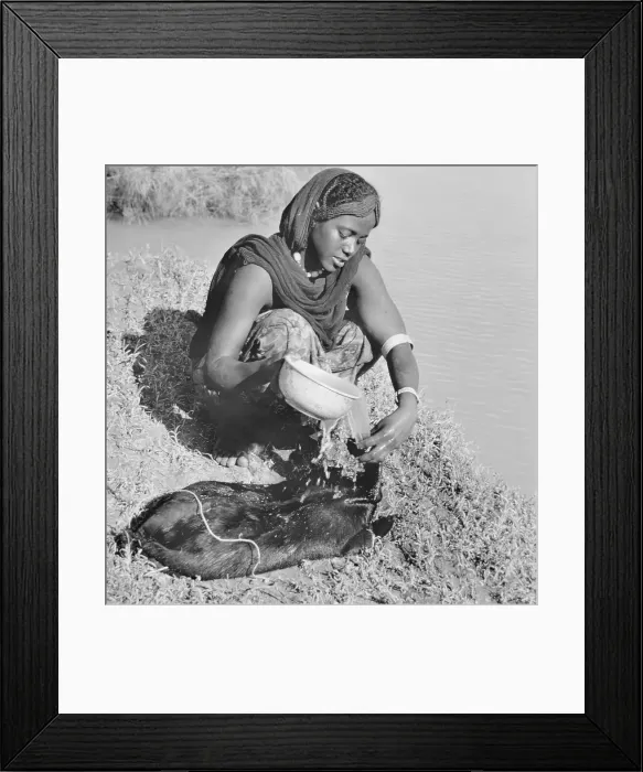 Framed Print : Woman Collecting Water Framed Print : Woman Collecting Water