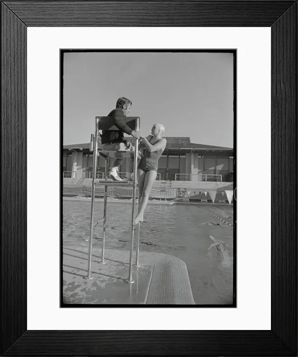 Framed Print : Shane Gould Speaking to Her Coach
