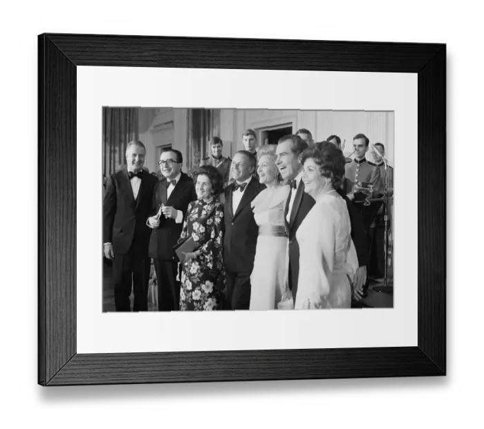Framed Print : Frank Sinatra Posing with President and Others Framed Print : Frank Sinatra Posing with President and Others