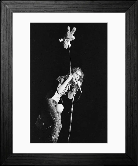 Framed Print : Alice Cooper with an Impaled Doll Framed Print : Alice Cooper with an Impaled Doll