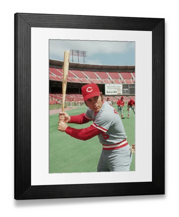 Framed Print : Johnny Bench Posing with Baseball Bat Framed Print : Johnny Bench Posing with Baseball Bat