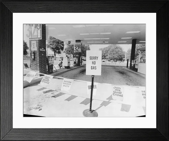 Framed Print : Gas Shortage Sign Framed Print : Gas Shortage Sign