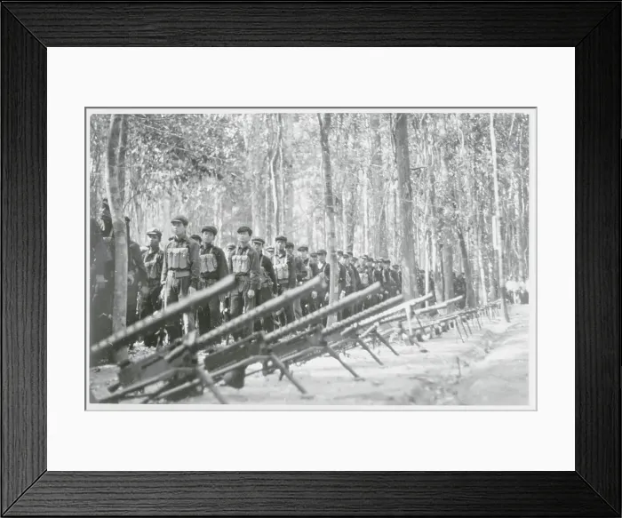 Framed Print : Cambodian Soldiers in Forest