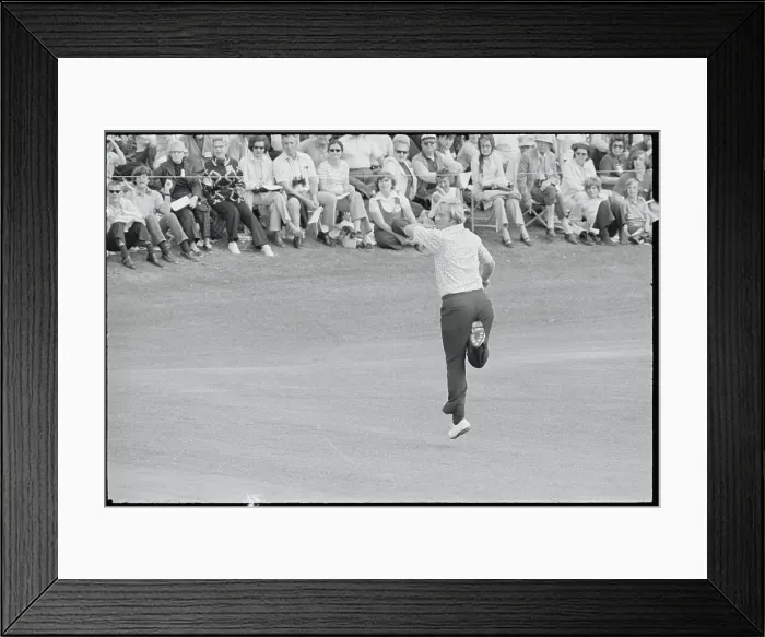 Framed Print : Jack Nicklaus Celebrating after His Shot