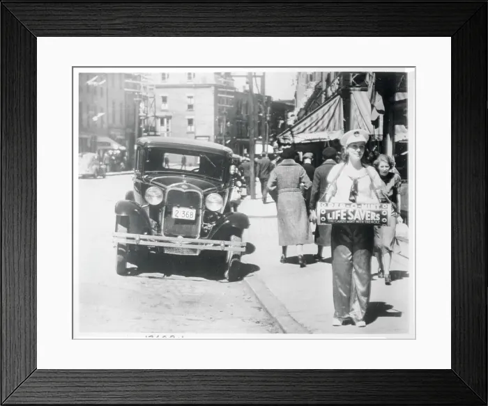 Framed Print : Girl Distributing Life Savers