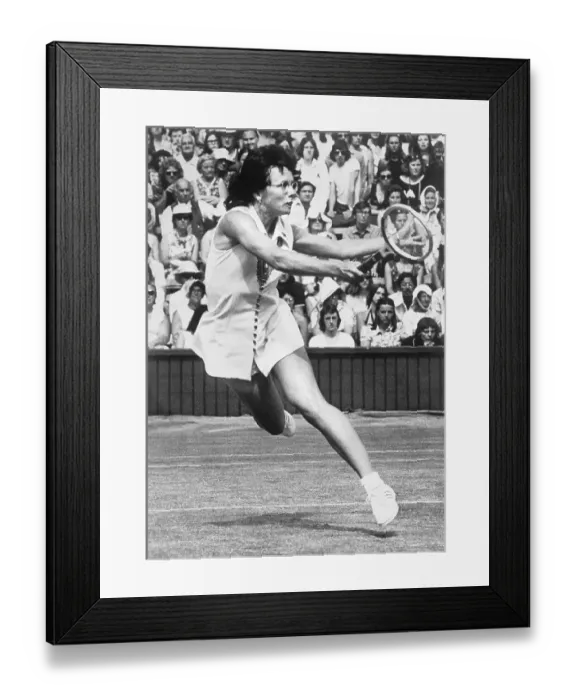 Framed Print : Billie Jean King Hitting the Ball Framed Print : Billie Jean King Hitting the Ball