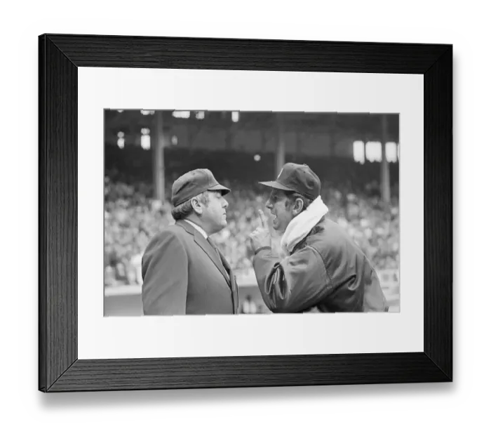 Framed Print : Manager Billy Martin Arguing with Umpire John Rice Framed Print : Manager Billy Martin Arguing with Umpire John Rice