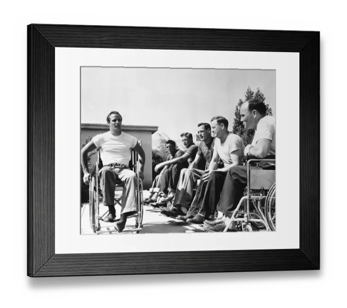 Framed Print : Marlon Brando in Wheelchair Framed Print : Marlon Brando in Wheelchair
