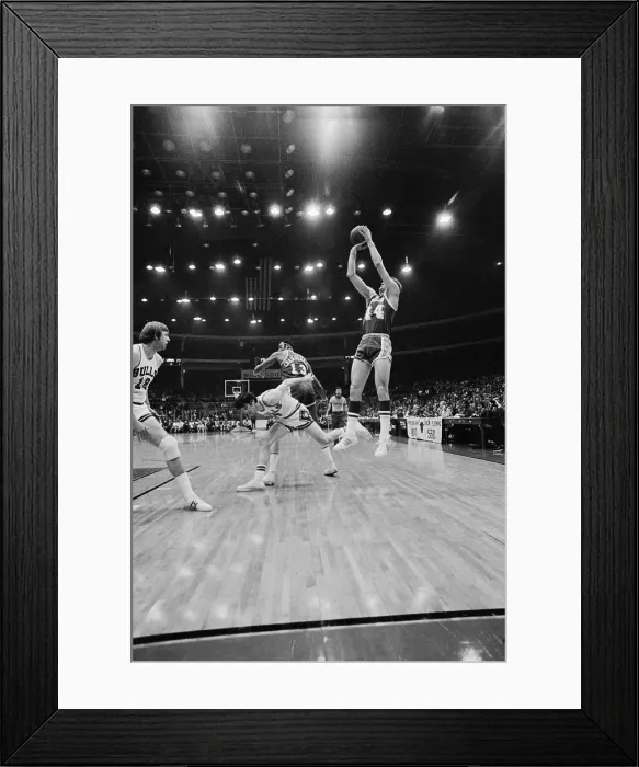 Framed Print : Jerry West Shooting Basketball Framed Print : Jerry West Shooting Basketball