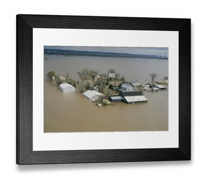 Framed Print : Over-flowing Mississippi and Illinois Rivers Framed Print : Over-flowing Mississippi and Illinois Rivers