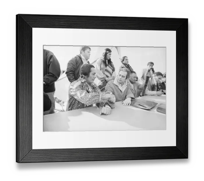 Framed Print : Russell Means and Kent Frizzell Shaking Hands