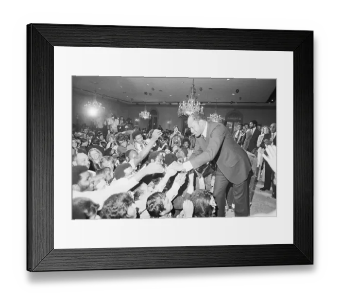 Framed Print : Tom Bradley Shakes Hands with Supporters During Mayoral Campaign Framed Print : Tom Bradley Shakes Hands with Supporters During Mayoral Campaign