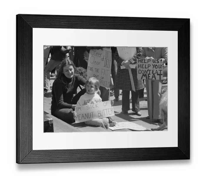 Framed Print : Child Holding Sign at Meat Boycott Rally Framed Print : Child Holding Sign at Meat Boycott Rally