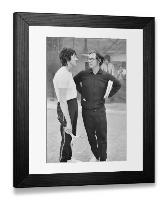 Framed Print : Margaret Court Speaking with Bobby Riggs Framed Print : Margaret Court Speaking with Bobby Riggs