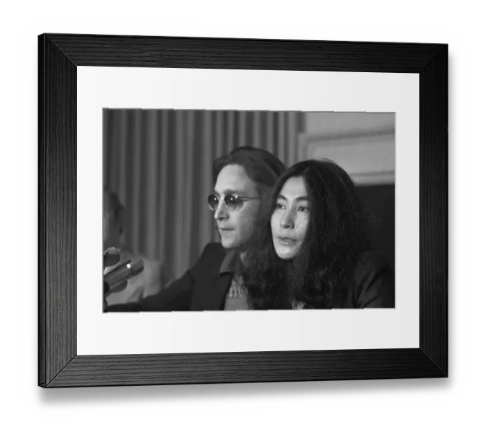 Framed Print : John Lennon and Yoko Ono at Microphones Framed Print : John Lennon and Yoko Ono at Microphones
