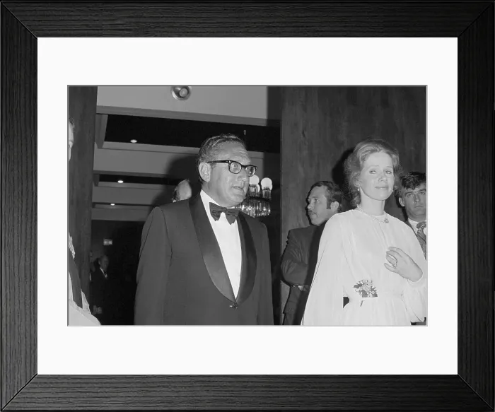 Framed Print : Henry Kissinger and Liv Ullmann Arriving Framed Print : Henry Kissinger and Liv Ullmann Arriving