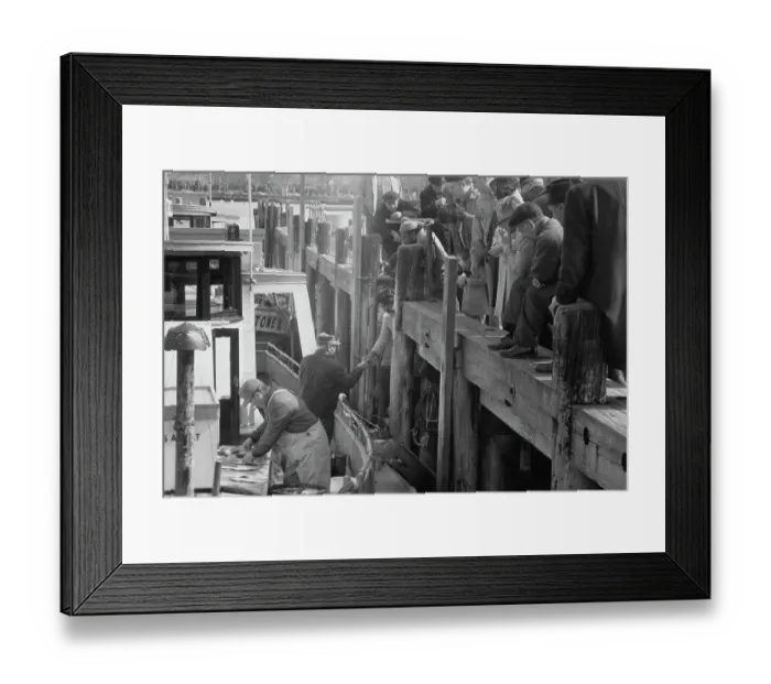 Framed Print : Dockside Purchasing, Sheepshead Bay