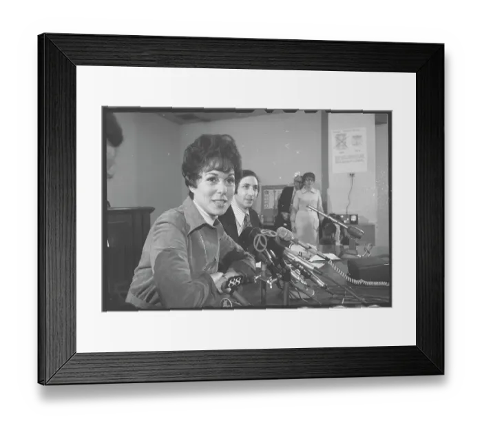 Framed Print : Bess Myerson at News Conference Framed Print : Bess Myerson at News Conference