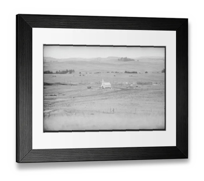 Framed Print : Wounded Knee Indian Settlement Showing a Church Framed Print : Wounded Knee Indian Settlement Showing a Church