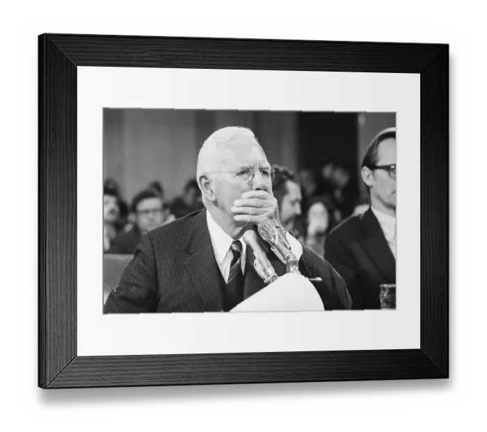 Framed Print : John McCone Covering His Mouth Framed Print : John McCone Covering His Mouth