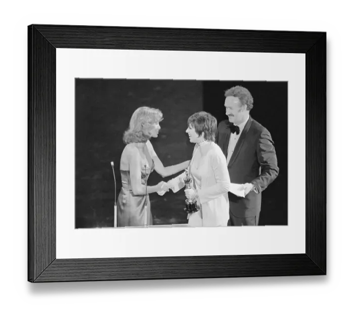 Framed Print : Liza Minnelli Being Congratulated at Podium Framed Print : Liza Minnelli Being Congratulated at Podium