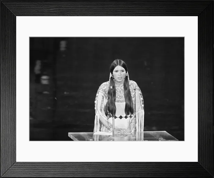 Framed Print : Sacheen Littlefeather Speaking at Academy Awards Framed Print : Sacheen Littlefeather Speaking at Academy Awards