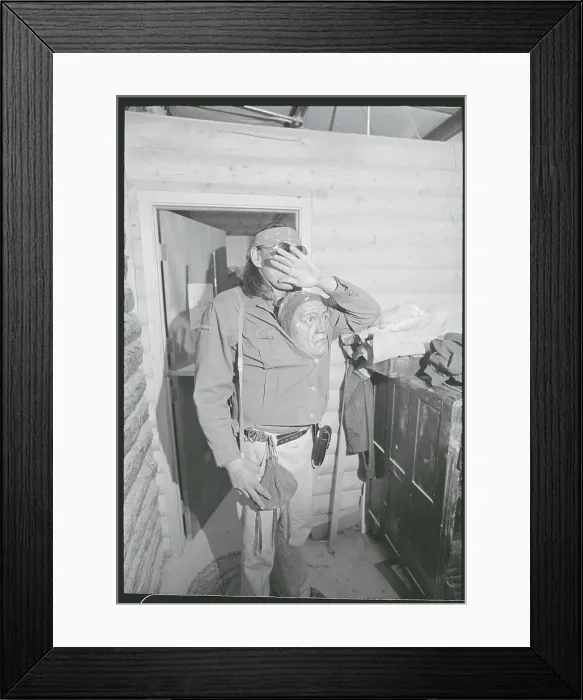 Framed Print : Indian Covering His Face Framed Print : Indian Covering His Face
