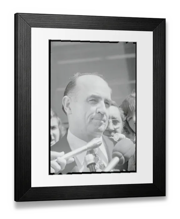 Framed Print : James McCord Jr. Speaking to Newsmen Framed Print : James McCord Jr. Speaking to Newsmen