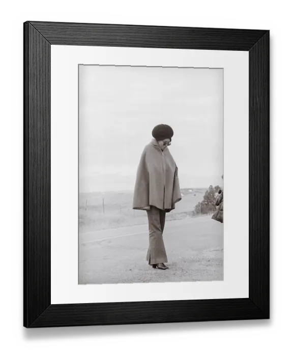 Framed Print : Angela Davis Standing Alone Framed Print : Angela Davis Standing Alone