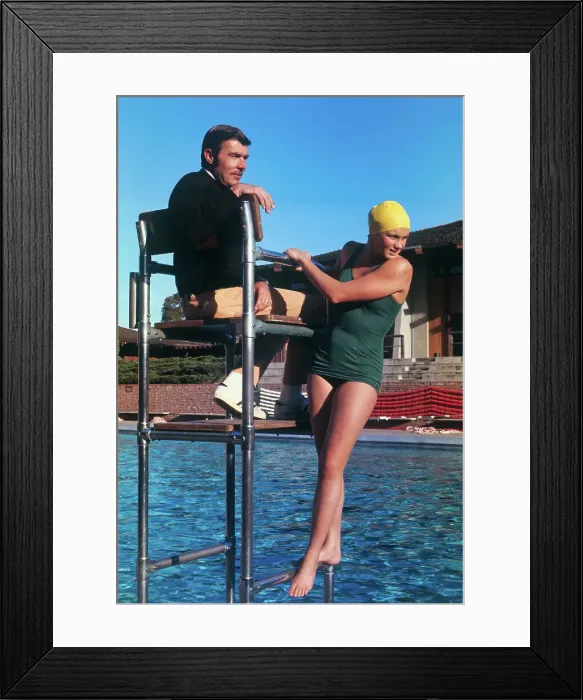 Framed Print : Shane Gould with Her Swimming Coach Framed Print : Shane Gould with Her Swimming Coach