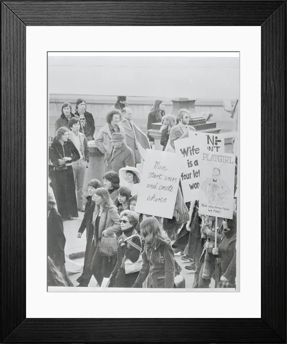 Framed Print : Women Participating in a March Framed Print : Women Participating in a March