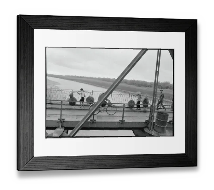 Framed Print : People Walking Across Long Binh Framed Print : People Walking Across Long Binh